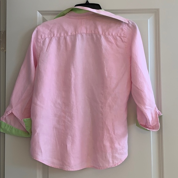 FINAL SALE!!RALPH LAUREN PINK/SPRING GREEN SHIRT - Picture 5 of 6